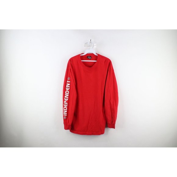 Vtg 90s Independent Skateboards Mens Medium Faded Spell Out Long Sleeve T-Shirt - Picture 1 of 10